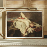 Mannelijk naakt liggend op een lijkwade op rotsen - William Etty Fine Art Print / Canvas, posters, prints & visueel kunstwerk, Toby Leon