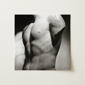 Male Nude Marble Torso Art Print / Canvas Black-and-white Photographic Classical Sculpture Defined, Roman Fragment, Photography Collapses,
