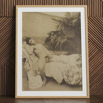 Nudo maschile reclinato - Stampa fine art di Vincenzo Galdi / Canvas, 24x32’’ / 61x81cm / Cornice naturale / Passe-partout, Poster, stampe e arte visiva,