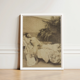 Male Nude Reclining - Vincenzo Galdi Fine Art Print / Canvas Framed Sepia-toned Figure Outdoor Enclosed Galdi’s 19th-century, Prints