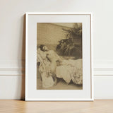 Male Nude Reclining - Vincenzo Galdi Fine Art Print / Canvas Vintage Sepia-toned Framed Photograph Figure Palm Fronds Galdi’s 19th-century,
