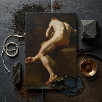 Male Nude Seen from Behind - Ubaldo Gandolfi Fine Art Print / Canvas Classical Oil Painting Canvas Nude Male Figure Dynamic Ubaldo