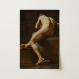 Male Nude Seen from Behind - Ubaldo Gandolfi Fine Art Print / Canvas Classical Oil Painting Nude Male Figure Dynamic Pose Ubaldo Gandolfi,