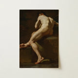 Male Nude Seen from Behind - Ubaldo Gandolfi Fine Art Print / Canvas Classical Oil Painting Figure Dynamic Pose, Celestial Constellation