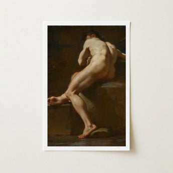Male Nude Seen from Behind - Ubaldo Gandolfi Fine Art Print / Canvas Framed Classical Oil Painting Figure Dynamic, Celestial Constellation