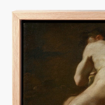 Male Nude Seen from Behind - Ubaldo Gandolfi Fine Art Print / Canvas Light Wood-framed Classical Painting Figure, Celestial Constellation