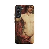 Male Nude Standard Bearer - William Etty Phone Case Samsung Galaxy S22 Plus / Matte Phone Case Classical Painting Nude Male Figure Draped