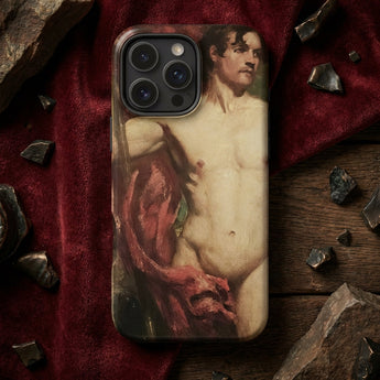 Male Nude Standard Bearer - William Etty Phone Case Phone Case Classical Painting Nude Male Figure Reddish William Etty, Cradle Artistic