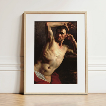 Male Nude - Theodore Gericault Art Print / Canvas, 12x16’’ / 31x41cm / Natural Frame / Matboard, Posters Prints & Visual Artwork, Toby Leon