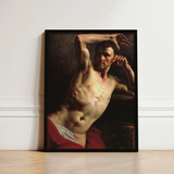 Male Nude - Theodore Gericault Art Print / Canvas Framed Classical Painting Muscular Figure Arm Théodore Géricault’s Study, Homoerotic,