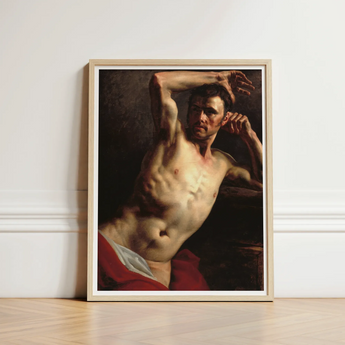 Male Nude - Theodore Gericault Art Print / Canvas Framed Classical-style Painting Muscular Figure Dramatic Théodore Géricault’s Study,