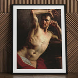 Male Nude - Theodore Gericault Art Print / Canvas Black-framed Classical Painting Dramatic Théodore Géricault’s Study, Homoerotic, Prints