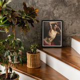 Male Nude - Theodore Gericault Art Print / Canvas Black-framed Portrait Muscular Man Red Fabric Wooden Ledge Théodore Géricault’s Study,