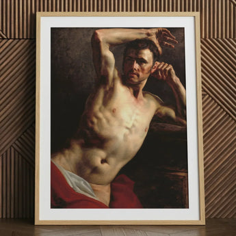 Male Nude - Theodore Gericault Art Print / Canvas Framed Classical-style Painting Muscular Figure Dramatic Théodore Géricault’s Study,