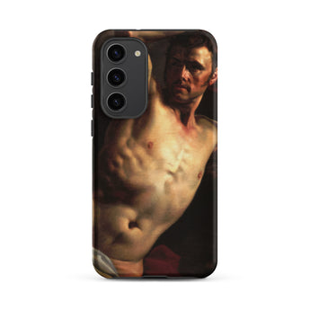 Male Nude - Theodore Gericault Samsung Case, Galaxy S23 Plus / Matte, Black Smartphone Case Painting Shirtless Man Visible Musculature