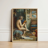 Male Nude with Accordion - Julien Renevier Art Print / Canvas Framed Classical Painting Figure Seated Renevier’s, Gay, Prints