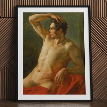 Männlicher Torso im Profil - Theodore Gericault Kunstdruck / Leinwand, 24x32’’ / 61x81cm / Schwarzer Rahmen / Passepartout, Poster, Drucke & visuelle Kunstwerke,