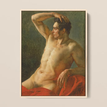 Male Torso in Profile - Theodore Gericault Art Print / Canvas, 12x16’’ / 31x41cm / Natural Frame, Posters Prints & Visual Artwork, Toby Leon