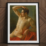 Male Torso in Profile - Theodore Gericault Art Print / Canvas Framed Classical Oil Painting Muscular Nude Figure Théodore Géricault’s,
