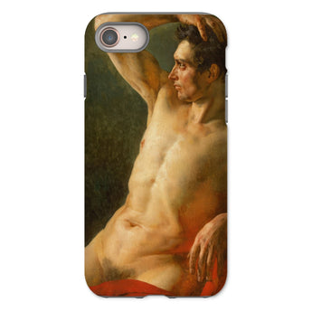 Male Torso in Profile - Theodore Gericault Phone Case Iphone 8 / Matte Phone Case Classical Nude Painting Male Figure Seated Theodore