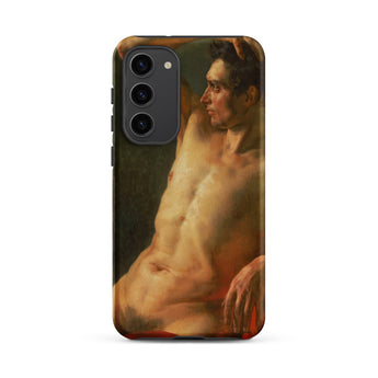 Male Torso in Profile - Theodore Gericault Phone Case Samsung Galaxy S23 Plus / Matte Phone Case Classical Painting Nude Male Figure Warm