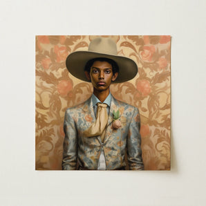 Mallaravan - Tamil Transgender Cowboy Art Print / Canvas, 12x12’’ / 31x31cm / Unframed / no Border, Posters Prints & Visual Artwork, Toby
