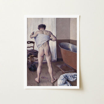 Man at His Bath - Gustave Caillebotte Nude Art Print / Canvas Framed Reproduction Classical Painting Male Figure Bathroom Gay,