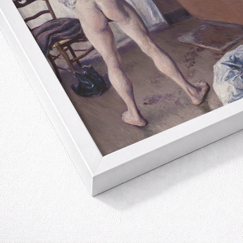 Man at His Bath - Gustave Caillebotte Nude Art Print / Canvas White Framed Figure’s Legs Impressionistic Gay, Caillebotte’s Prints