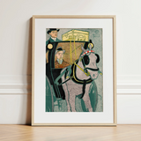 Man in Carriage - Edward Penfield Art Print / Canvas, 12x16’’ / 31x41cm / Natural Frame / Matboard, Posters Prints & Visual Artwork, Toby