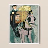 Man in Carriage - Edward Penfield Art Print / Canvas, 12x16’’ / 31x41cm / White Frame, Posters Prints & Visual Artwork, Toby Leon