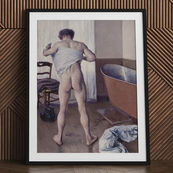 Man at His Bath - Gustave Caillebotte Nude Art Print / Canvas, 24x32’’ / 61x81cm / Black Frame / Matboard, Posters Prints & Visual Artwork,