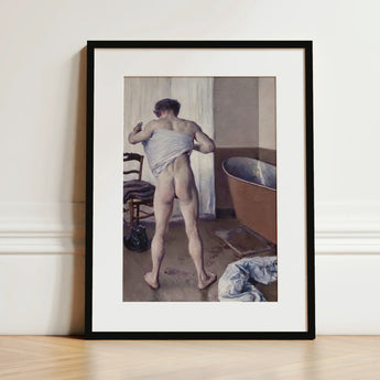 Man at His Bath - Gustave Caillebotte Nude Art Print / Canvas Black-framed Classical Painting Muscular Studio Gay, Caillebotte’s Prints