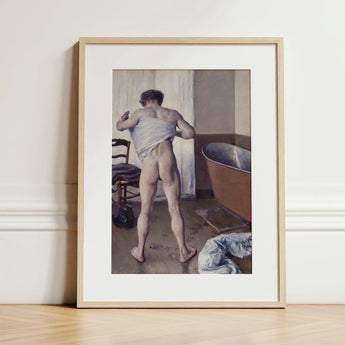 Man at His Bath - Gustave Caillebotte Nude Art Print / Canvas Framed Muscular Classical Painting Style Gay, Caillebotte’s Prints