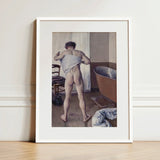 Man at His Bath - Gustave Caillebotte Nude Art Print / Canvas White-framed Muscular Classical Painting Style Gay, Caillebotte’s Prints