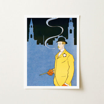 Man in Yellow Suit - Edward Penfield Art Print / Canvas, Penfield’s, Stations, Gilded Age Dandy, Chrome-yellow Jacket Blazing, Prints