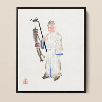 Man in Mourning - Mantsjoe-funeraire mode kunstprint / Canvas, 11x14’’ / 28x36cm / Zwarte lijst, posters, prints & visuele kunstwerken, Toby Leon