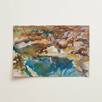 Man and Pool - John Singer Sargent Nude Art Print / Canvas, 18x12’’ / 46x31cm / Unframed / no Border, Posters Prints & Visual Artwork, Toby