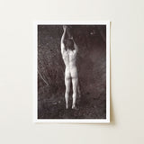 Man Posing Naked Holding Branch of a Tree - Edwin Nichol Fallaize Art Print / Canvas, Outdoor Figure Photography Prints