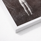 White Framed Black Photographic Print Bare Legs Natural Man Posing Naked, Holding, Branch, Von Gloeden