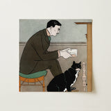 Man Reading a Book - Edward Penfield Art Print / Canvas, 12x12’’ / 31x31cm / Unframed / no Border, Posters Prints & Visual Artwork, Toby