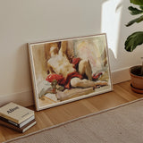 Man with Red Drapery - John Singer Sargent Art Print / Canvas Framed Painting Beige Abstract Depiction Nude Figures, Announces, Post-1900