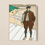 Man Smoking a Pipe - Edward Penfield Art Print / Canvas, 12x16’’ / 31x41cm / Natural Frame, Posters Prints & Visual Artwork, Toby Leon
