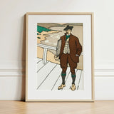 Man Smoking a Pipe - Edward Penfield Art Print / Canvas Framed Vintage Attire Bold Outlines, Flat Color, Penfield’s, Studied Rural Ease,
