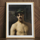 Man Wearing Laurels - John Singer Sargent Kunstdruck / Leinwand, 24x32’’ / 61x81cm / Naturrahmen / Passepartout, Poster Drucke & visuelle Kunst