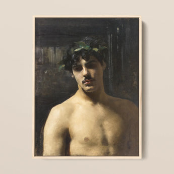 Man Wearing Laurels - John Singer Sargent Art Print / Canvas, 12x16’’ / 31x41cm / Natural Frame, Posters Prints & Visual Artwork, Toby Leon