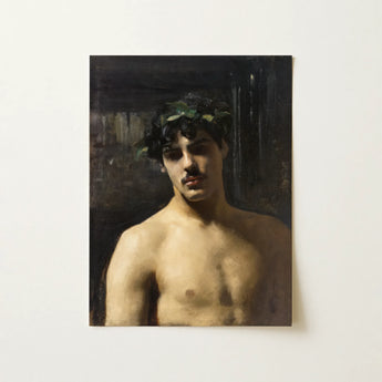 Man Wearing Laurels - John Singer Sargent Art Print / Canvas, 12x16’’ / 31x41cm / Unframed / no Border, Posters Prints & Visual Artwork,