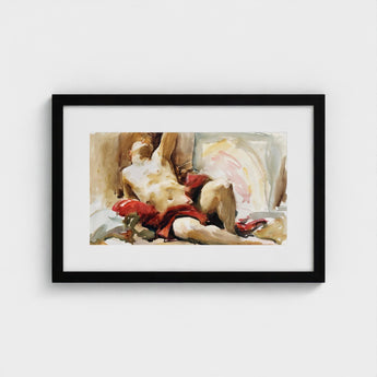 Man with Red Drapery - John Singer Sargent Art Print / Canvas, Announces, Post-1900 Watercolor Male Prints