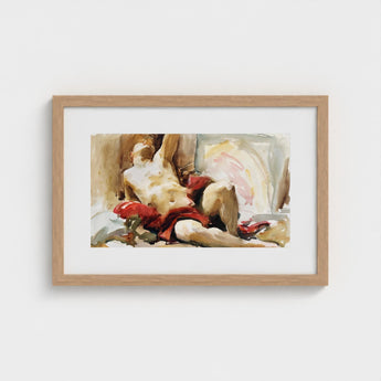 Man with Red Drapery - John Singer Sargent Art Print / Canvas, Announces, Post-1900 Watercolor Male Prints