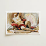 Man with Red Drapery - John Singer Sargent Art Print / Canvas, Announces, Post-1900 Watercolor Male Prints