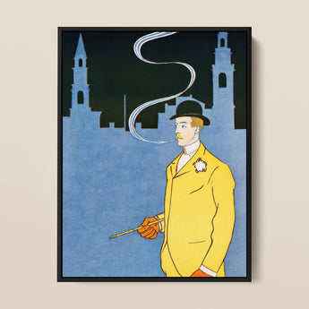 Man in Yellow Suit - Edward Penfield Art Print / Canvas, 12x16’’ / 31x41cm / Black Frame, Posters Prints & Visual Artwork, Toby Leon